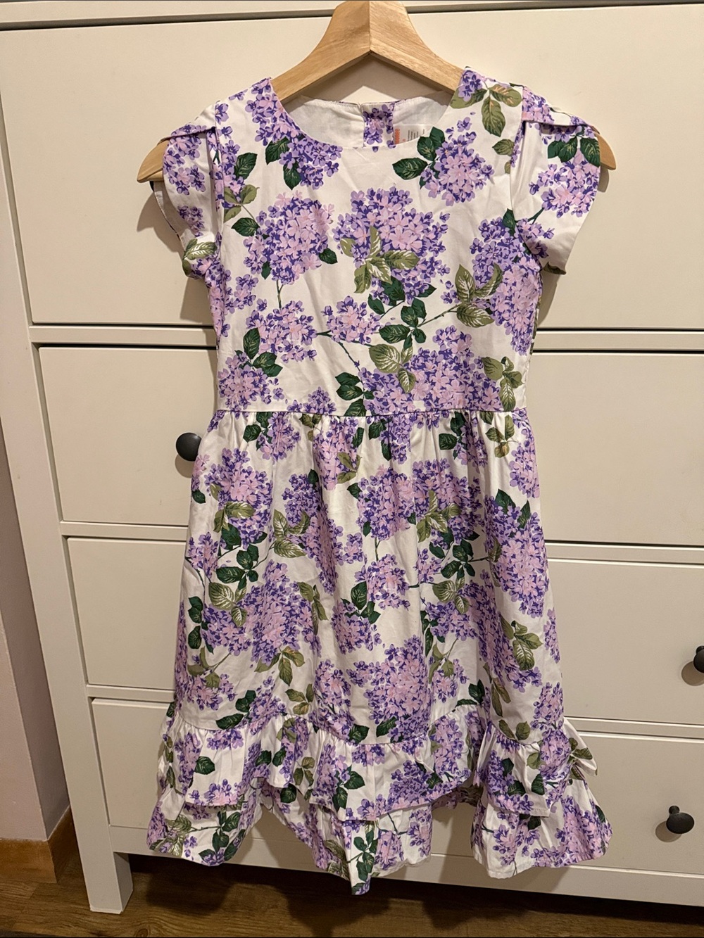 Gymboree White Dress with Lavender Floral Print